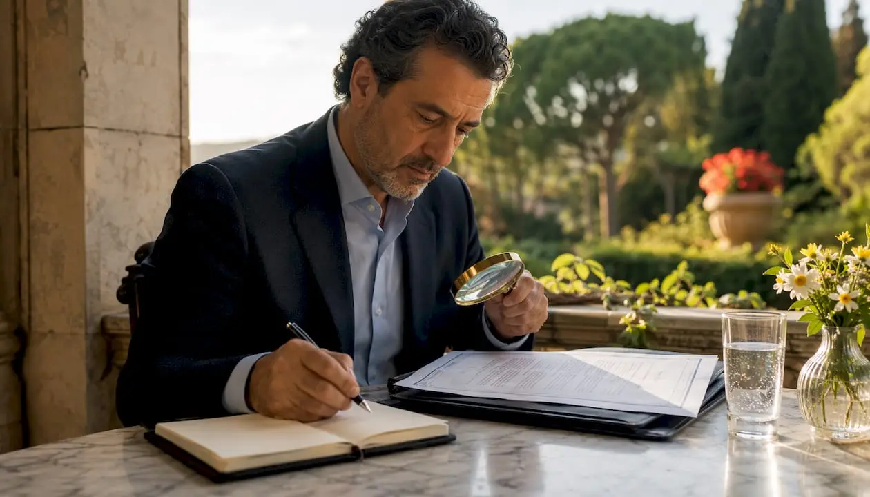 Investor reviewing fractional ownership documents