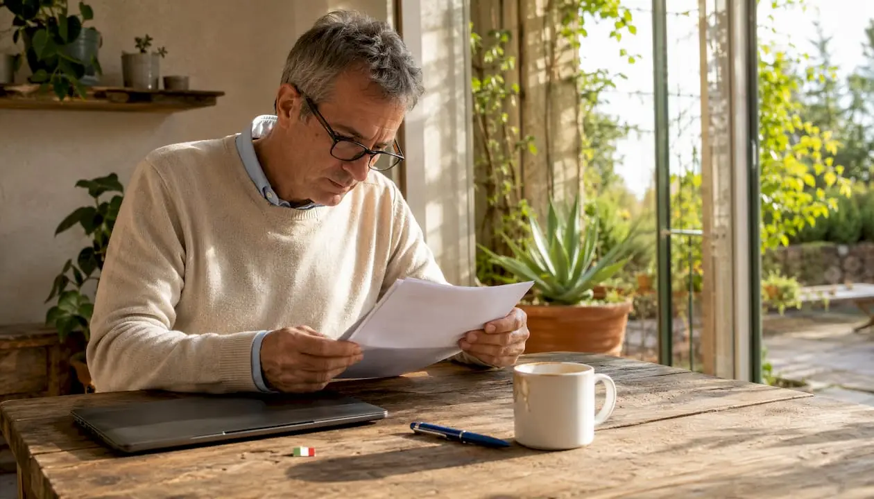 American reviewing Italian residency visa documents
