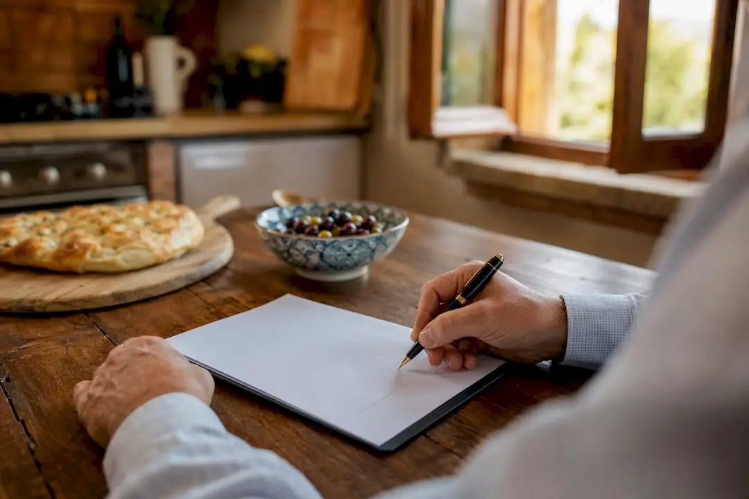 Person signing Italian property contract